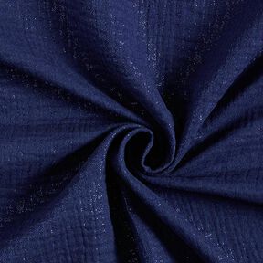 Mušelín / dvojitá mačkaná tkanina Jemné třpytivé puntíky| by Poppy – namornicka modr, 
