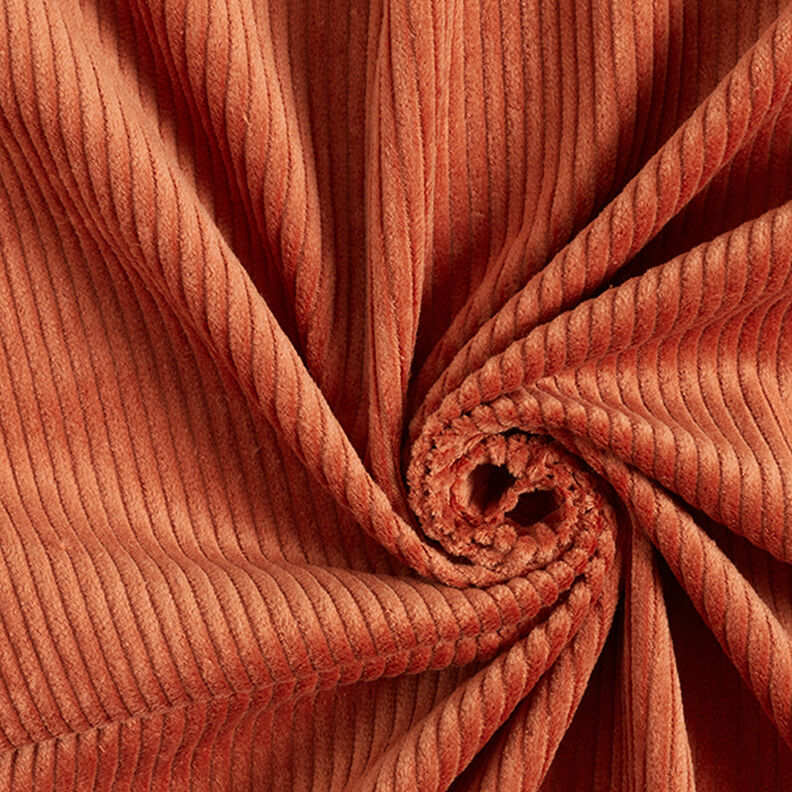 Široký manšestr předepraný Jednobarevné provedení – terracotta, image number 1