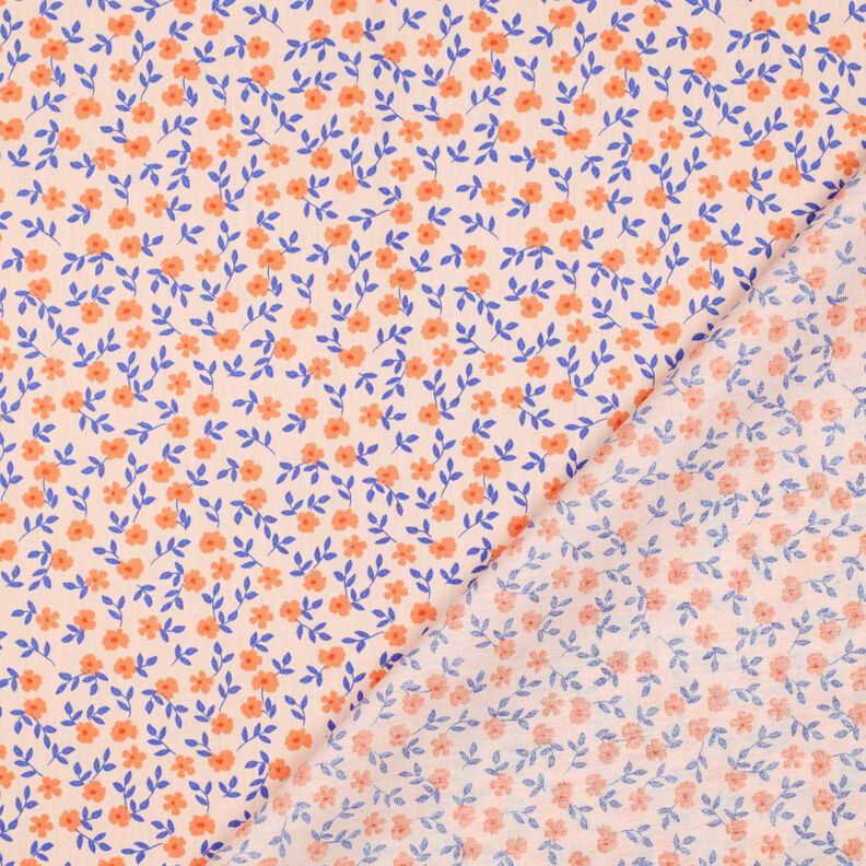 GOTS Bavlněný popelín Rozsypané kvítky | Poppy Fabrics – přírodni/broskvově oranžová, image number 5