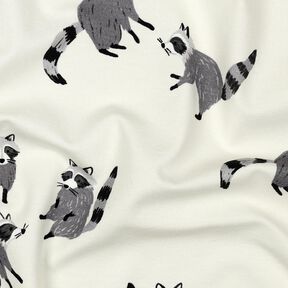 Bavlněný žerzej Mývalové digitální potisk | Poppy Fabrics – vlněná bílá, 