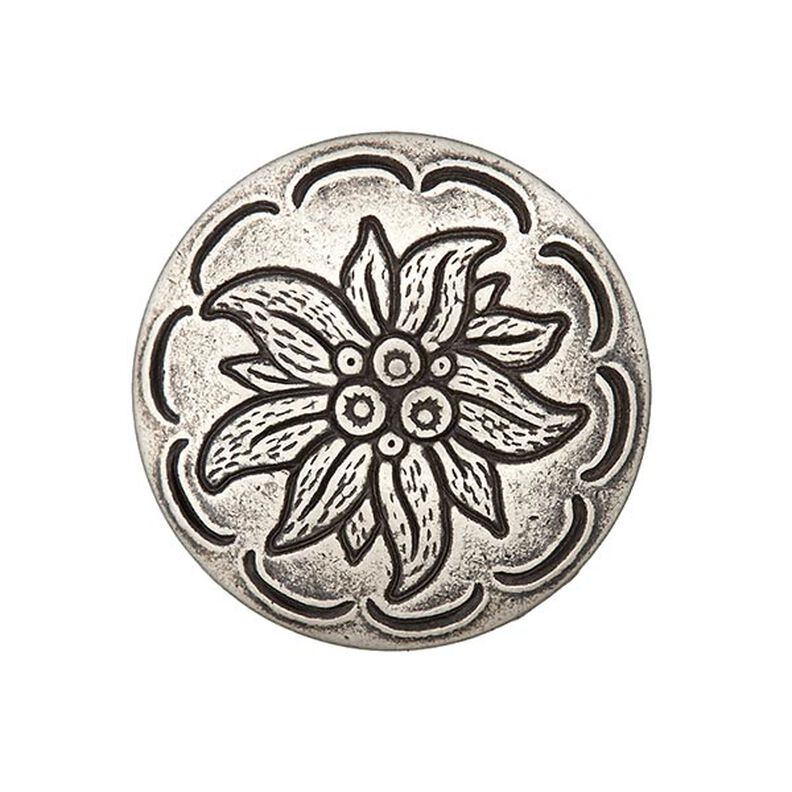 Knoflík na kroje Květinový úponek - starostarostříbrná kovový,  image number 1