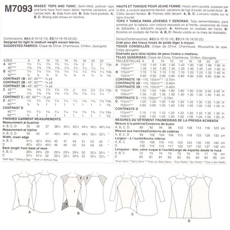 Topy|Tunika, McCalls 7093 | 32 - 48,  image number 11