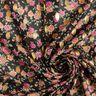 Krepový šifon květy a zlaté tečky – černá,  thumbnail number 3