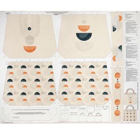 Tašky a kabelky Panel Plátno Barevné listy Scandi – přírodni/kari žlutá, 