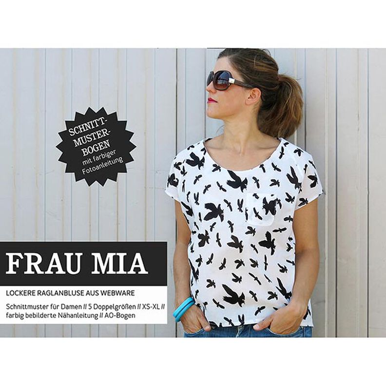 FRAU MIA – volná raglánová halenka, Studio Schnittreif  | XS -  XL,  image number 1