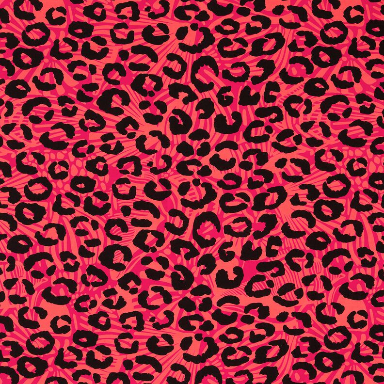 Francouzské froté letní teplákovina Lev a květiny – pink/oranžová, image number 1
