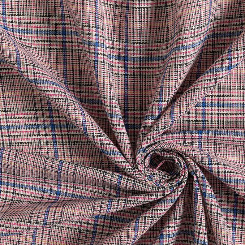 Směs s bavlnou jemný kostkovaný vzor – výrazná jasně růžová/královská modr,  image number 3