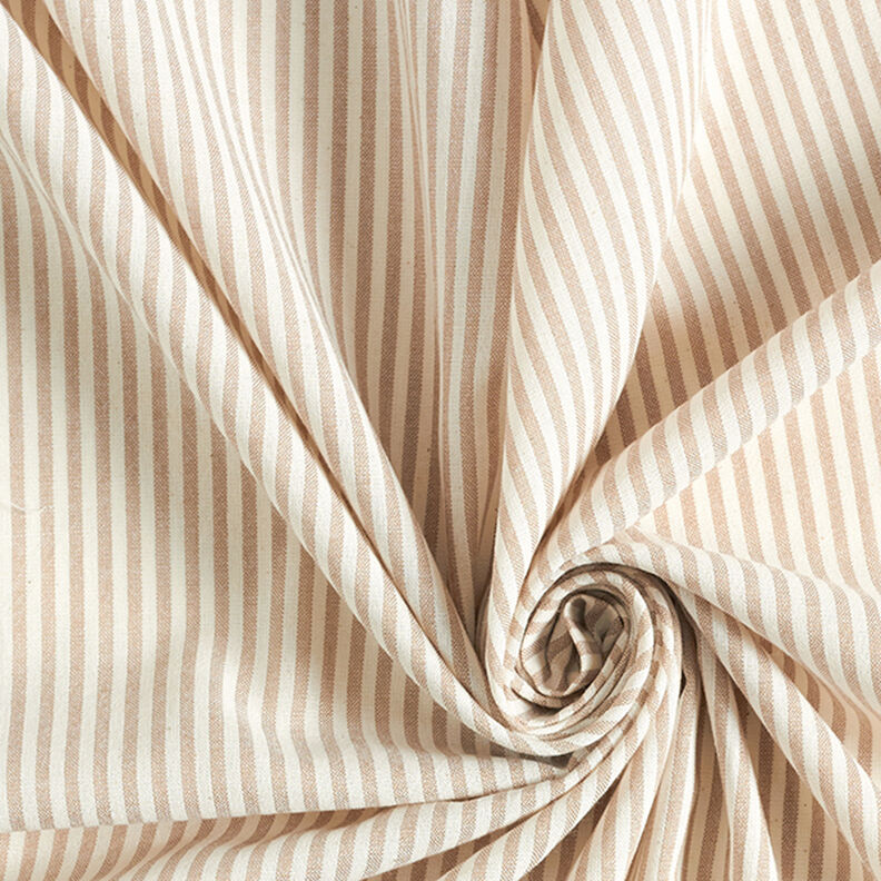 Směs bavlny a viskózy proužky – béžová/vlněná bílá,  image number 3