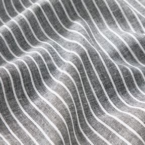 Směs lnu a bavlny &Scaron;irok&eacute; pruhy &ndash; čern&aacute;/b&iacute;l&aacute;, 