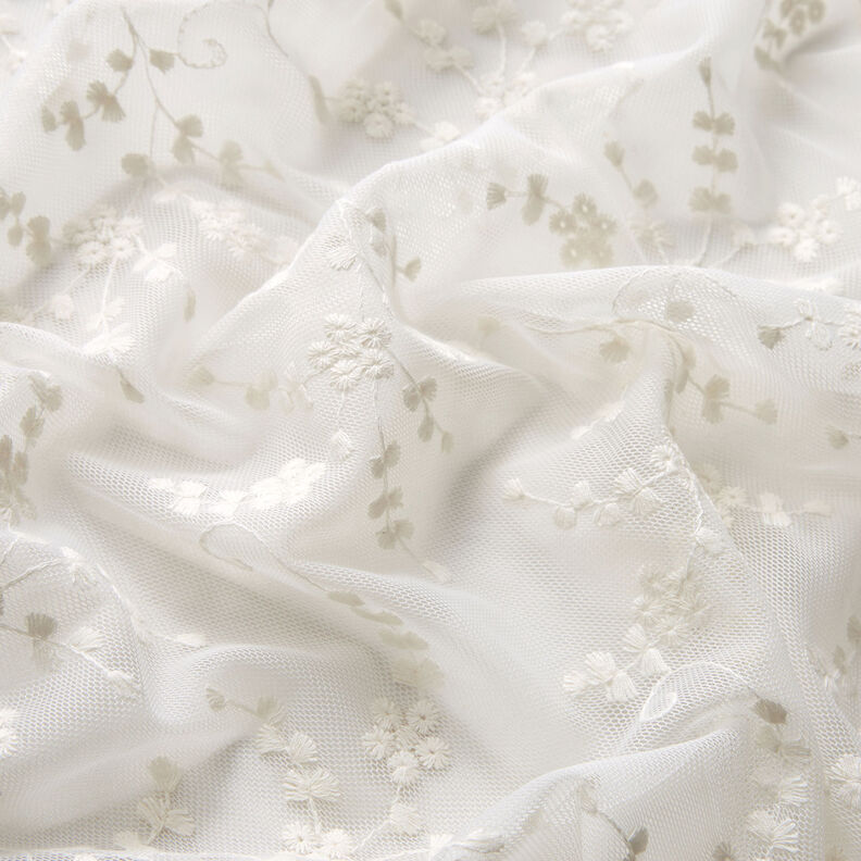 Tylová krajka malé květy – bílá,  image number 2
