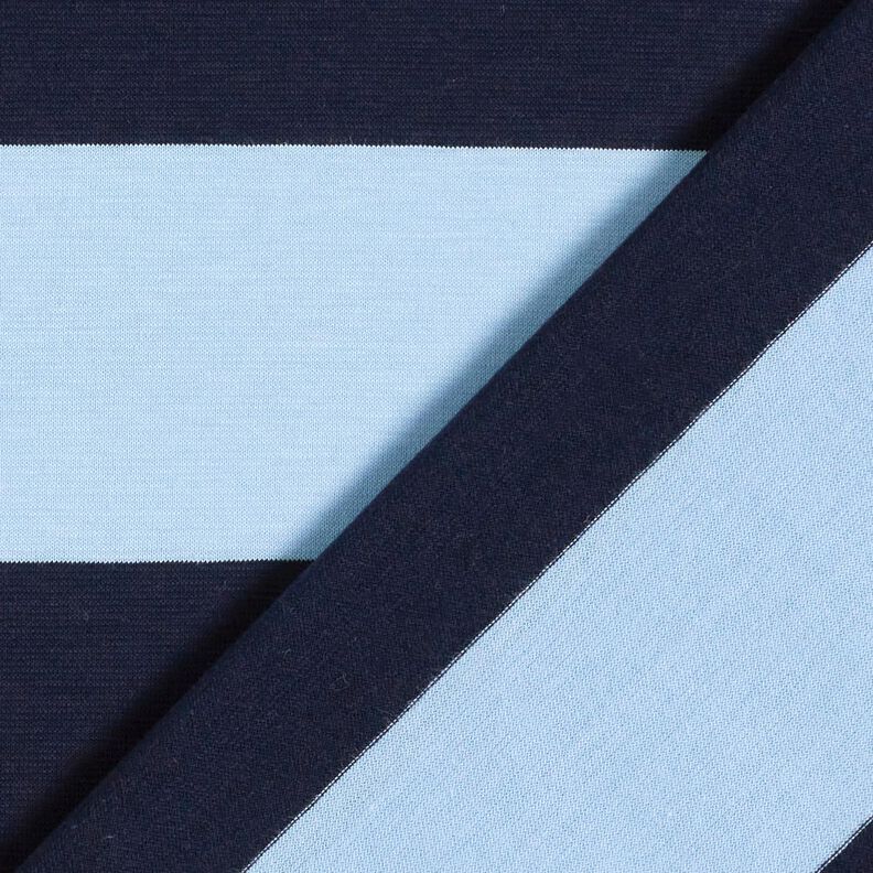 Bavlněný žerzej Široké pruhy – světle modra/namornicka modr,  image number 4