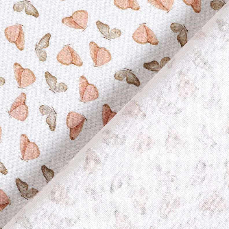 Bavlněný popelín Jemní motýly digitální potisk – bílá,  image number 4