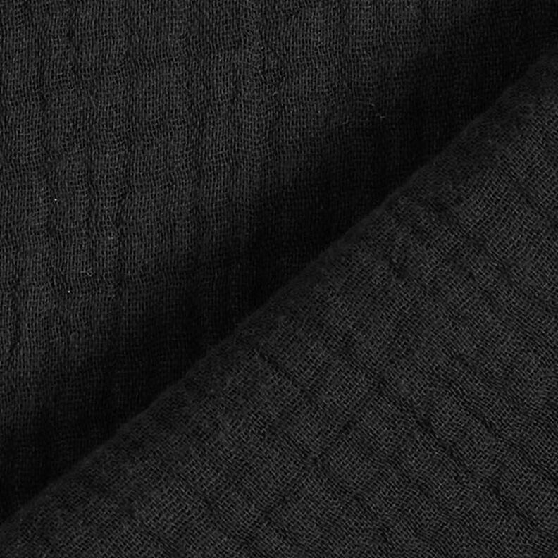 GOTS Třívrstvý bavlněný mušelín – černá,  image number 5