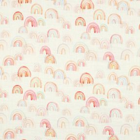 Mušelín / dvojitá mačkaná tkanina Barevné duhy digitální potisk | Poppy Fabrics – slonová, 