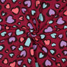 Teplákovina počesaná Barevná srdíčka | Poppy Fabrics – malinová,  thumbnail number 3