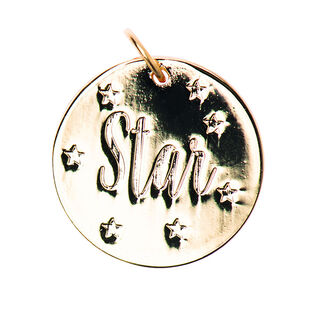 Přívěsek Star [Ø17 mm] | Rico Design – zlatá kovový, 