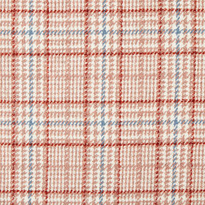 Kabátová tkanina kostky & Houndstooth – bílá/starorůžová, 