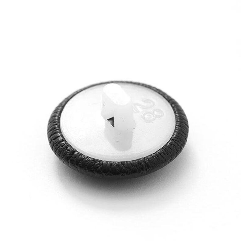 Knoflík s očkem z imitace kůže – černá,  image number 3