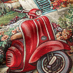 Dekorační panel Gobelín Vespa – karmínově červená/světle béžová, 