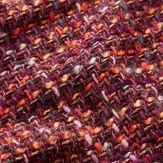Bouclé směs panenské vlny Lurex – merlot, 
