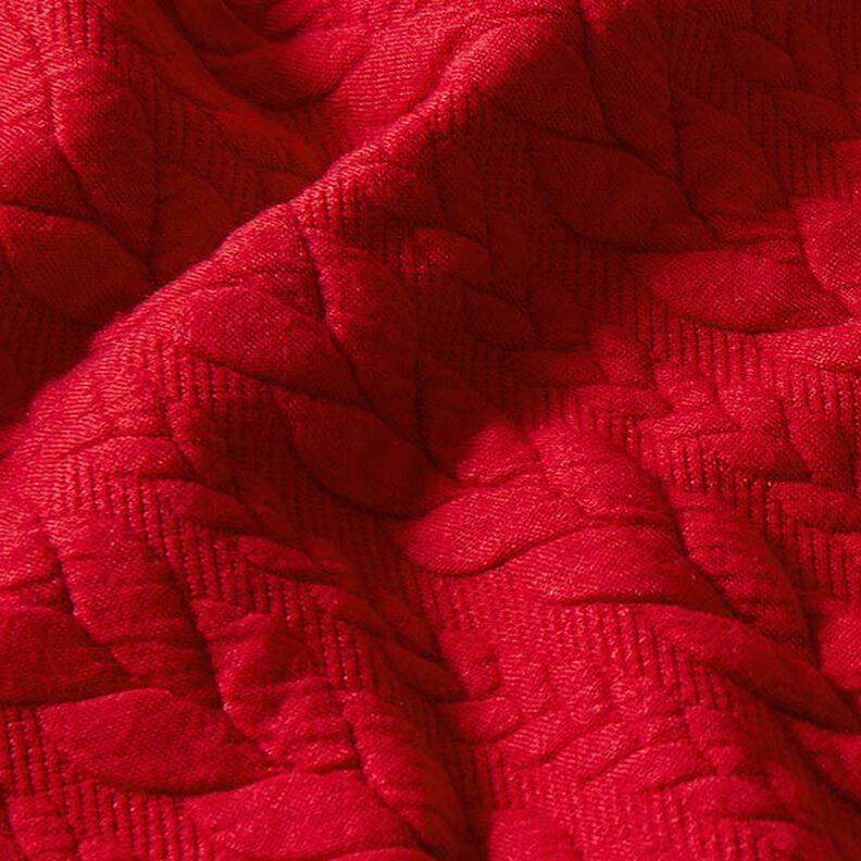 Žakárové žerzejové kloké Copánkový vzor – červená,  image number 2