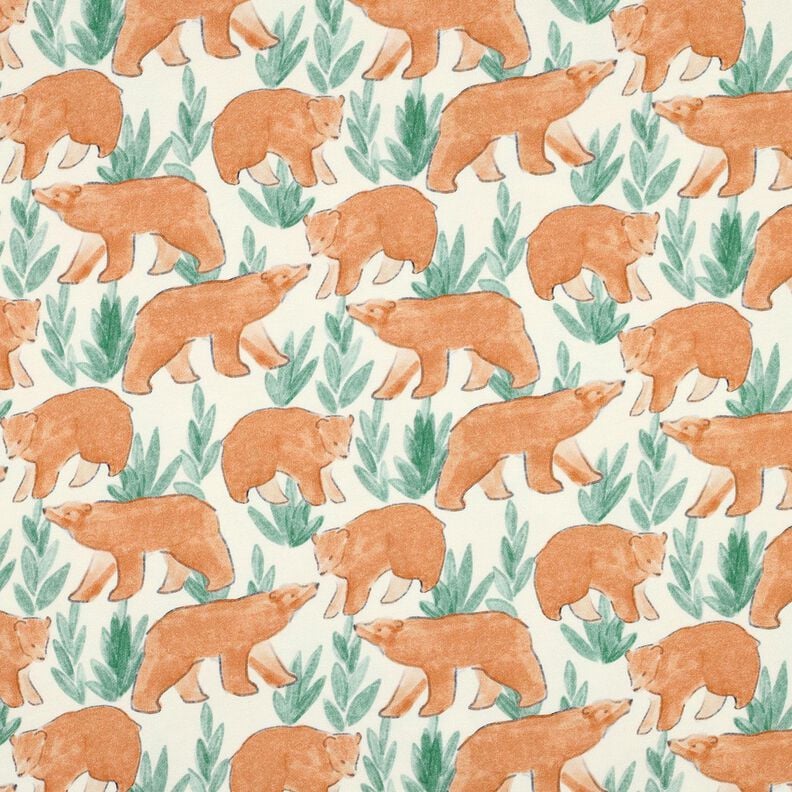 Francouzské froté letní teplákovina Akvareloví medvědi digitální potisk | Poppy Fabrics – vlněná, image number 1