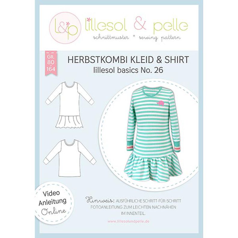 Podzimní komplet šaty a tričko, Lillesol & Pelle No. 26 | 80 - 164,  image number 1