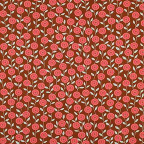 Bavlněný popelín Letní květiny | Poppy Fabrics – humrová/bronzová, 