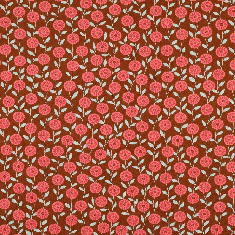 Bavlněný popelín Letní květiny | Poppy Fabrics – humrová/bronzová,  image number 1