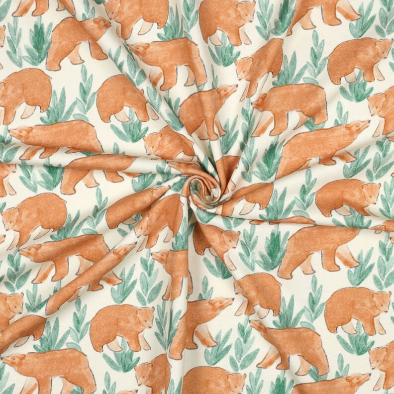 Francouzské froté letní teplákovina Akvareloví medvědi digitální potisk | Poppy Fabrics – vlněná, image number 3