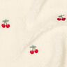 Plyš teddy Vyšívané třešně | Poppy Fabrics – slonová kost/chili,  thumbnail number 2