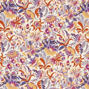 Viskózový žerzej Květiny a ornamenty | Katia Fabrics – kremová/levandulová, 