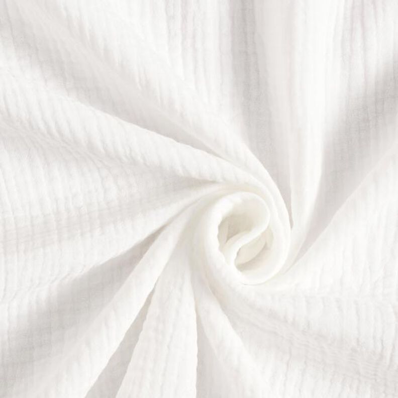 GOTS Mušelín / dvojitá mačkaná tkanina | Tula – vlněná bílá,  image number 1