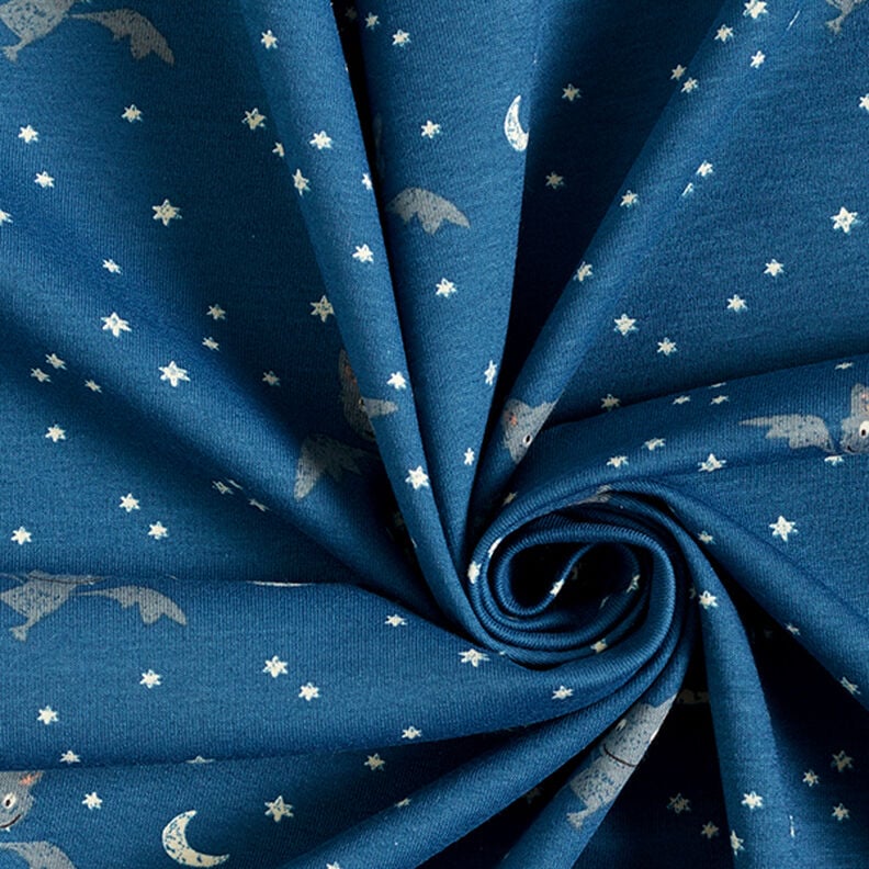 Bavlněný žerzej Nezbedný netopýr – džínově modrá,  image number 3