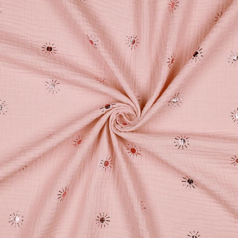 Mušelín / dvojitá mačkaná tkanina Slunce Fóliový potisk | Poppy Fabrics – světle,  image number 3