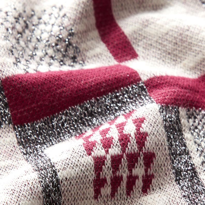 Úplet se třpytivým grafickým vzorem – lesní plody/bílá,  image number 3