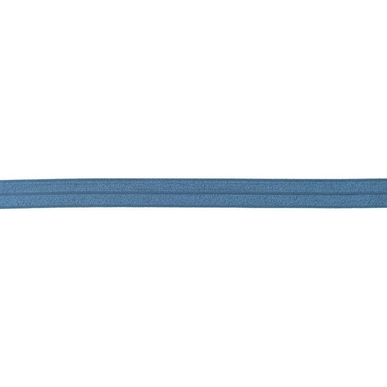 Elastická lemovací stuha  lesklý [15 mm] – džínově modrá,  image number 1