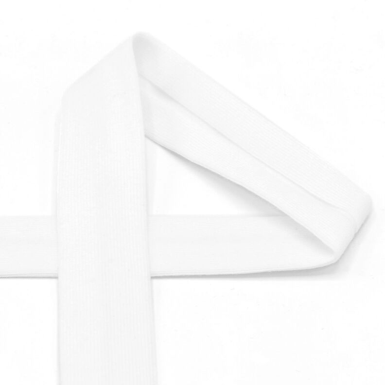Šikmý proužek Bavlněný žerzej [20 mm] – bílá,  image number 1