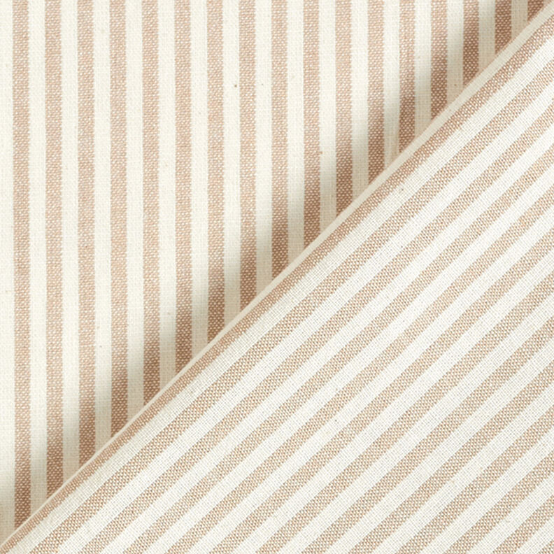 Směs bavlny a viskózy proužky – béžová/vlněná bílá,  image number 4
