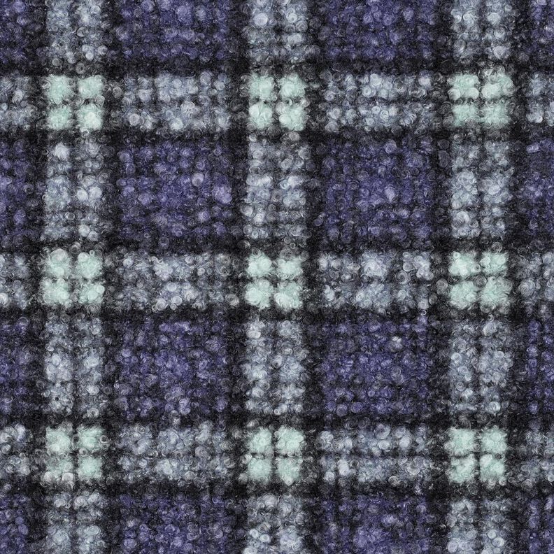Pletené buklé Károvaná – světle fialova/světle mátová, image number 1
