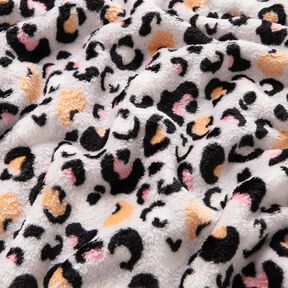 Hebký fleece Leopardí vzor – mlhově šedá, 