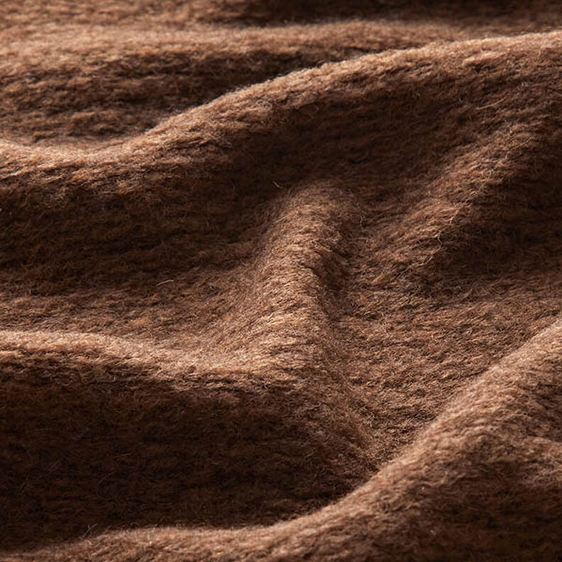 Kabátová pletenina směs vlny melange – čokoládová,  image number 2