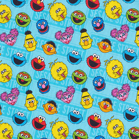 Bavlněný popelín Licenční látky Sezame, otevři se | Sesame Workshop – tyrkysová, 