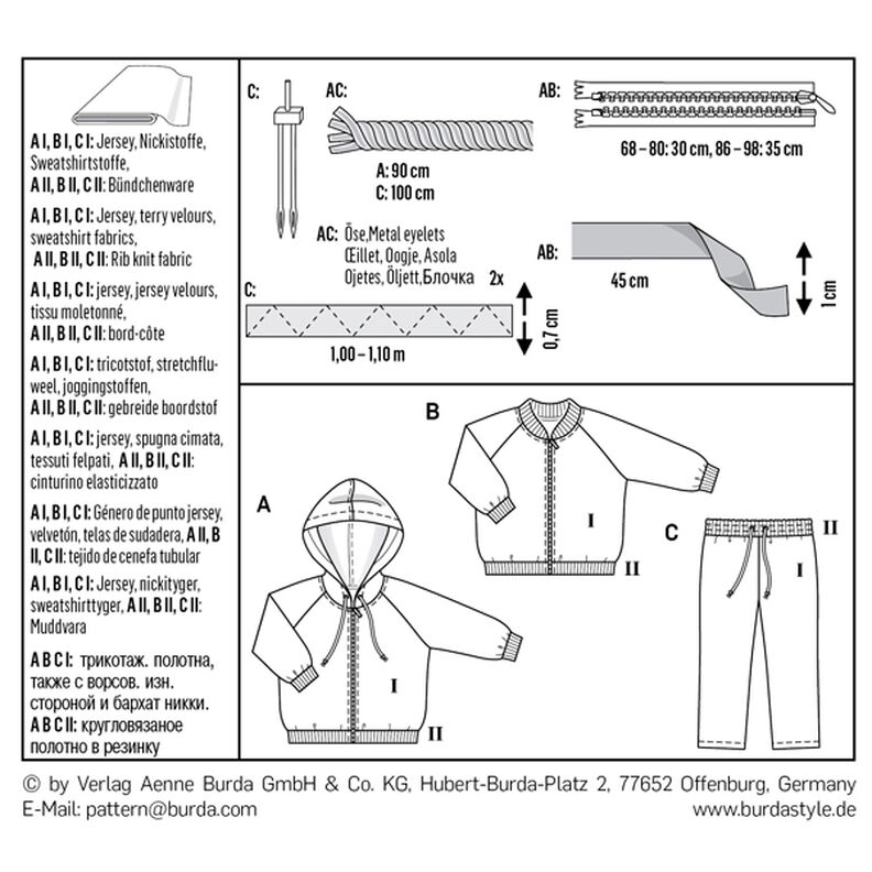 Bundička pro miminka | bluzon | kalhotky, Burda 9349 | 68 - 98,  image number 9