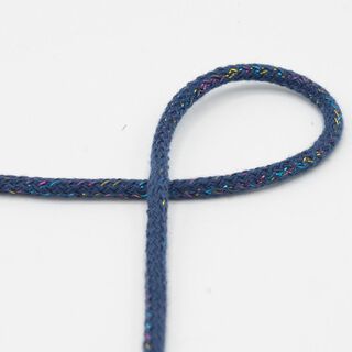 Bavlněná šňůrka Lurex [Ø 5 mm] – džínově modrá, 