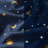 Dekorační látka Noční obloha svítící ve tmě – zlatá/namornicka modr,  thumbnail number 3