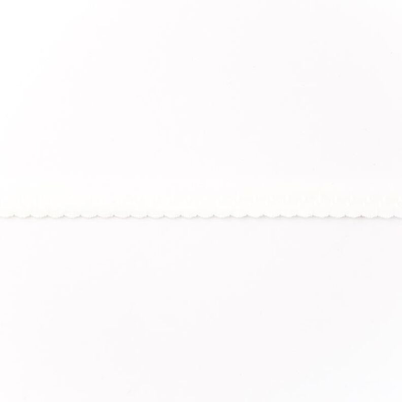 Elastická lemovací stuha Krajka [12 mm] – vlněná bílá,  image number 1