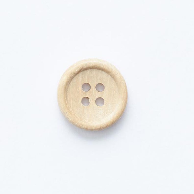 Dřevěný knoflík 4dírkový  – béžová,  image number 1
