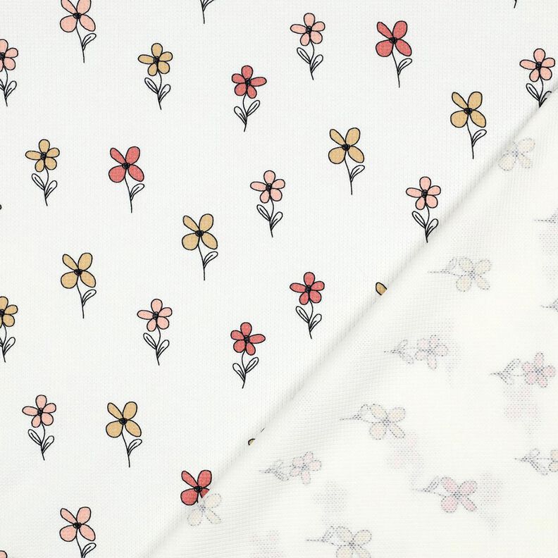 Vaflový žerzej Květiny | Poppy Fabrics – slonová kost/meruňková,  image number 4