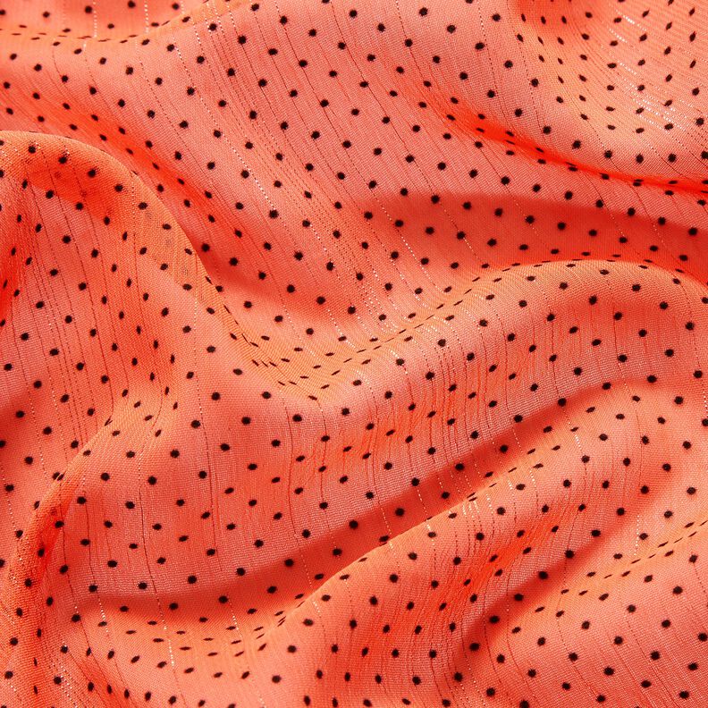 Třpitivý šifon proužky a tečky – oranžová,  image number 2